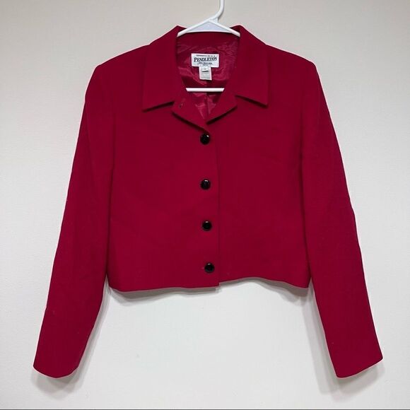 Pendleton Jackets & Blazers - Pendleton Red Virgin Wool Petite Blazer 10 Women vintage